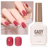 GAOY Jelly Nude gel nail polish bottle closeup shows a sheer pink tone for at-home nail art.