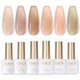 GAOY Jelly Nude Gel Polish 1 transparent swatch showing natural shine and sheer depth