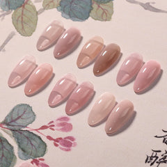 GAOY Jelly Nude Pink Gel Polish Color 01 swatch for natural, buildable manicure.