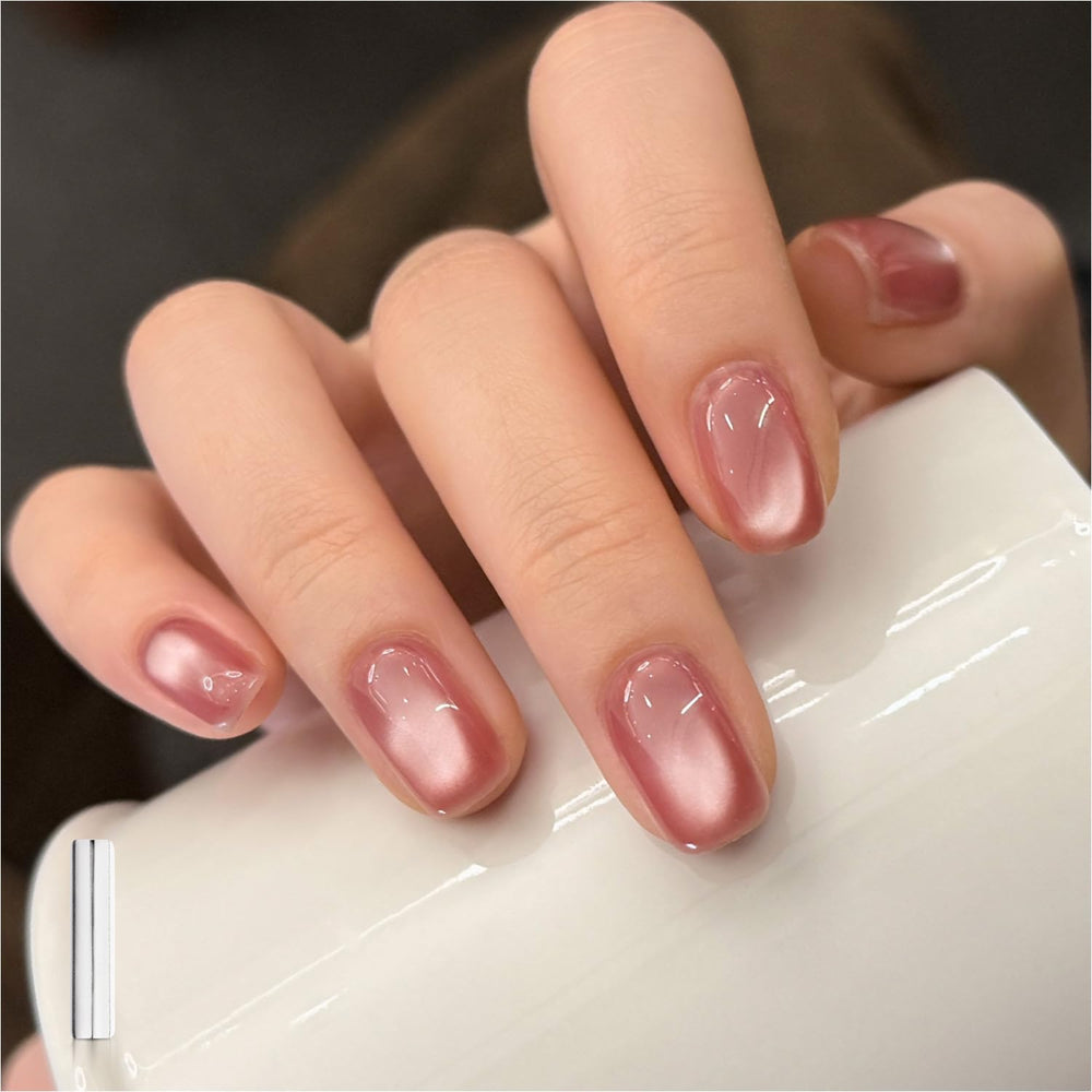GAOY Jelly Pink Cat Eye Nail Polish with pink jelly hue and cat eye shimmer for radiant nails