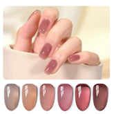 GAOY Jelly Pink Nude gel polish set packaging for at-home manicure