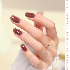 GAOY Jelly Pink Nude gel polish under UV light, 60-second cure
