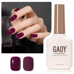 GAOY Jelly Purple Gel Bottle shown for vivid color in at-home manicures.