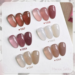 GAOY Jelly Sheer Pink Gel Polish close-up for easy layering and glossy results.