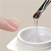 GAOY low-heat clear builder gel bottle for a comfortable cure and durable finish.