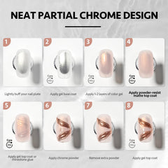 Detail chrome powder magic mirror look with GAOY no-wipe and matte top coat