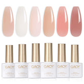 GAOY Milky Jelly Nude set with six sheer colors for versatile at-home nail art