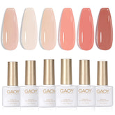 GAOY Milky Pink Jelly Nude gel polish bottle showing milky pink finish for at-home nails.