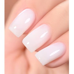 GAOY Milky White Jelly Nude application step demonstrates easy layering for versatile coverage.