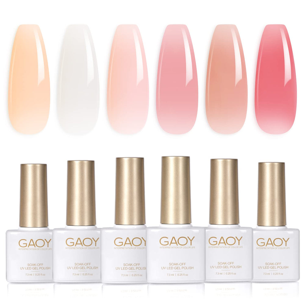 GAOY Milky White Jelly Nude packaging close-up for easy home manicure setup.