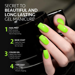 GAOY Neon Green Gel Nail Polish packaging; 16ml bottle for home fashion nails
