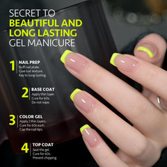 GAOY Neon Yellow gel polish curing under UV lamp for quick dries.