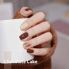 GAOY Nude Brown Fall gel polish Dark swatch for rich, dramatic nails