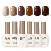 GAOY nude brown gel polish set packaging for at-home manicure ideas.