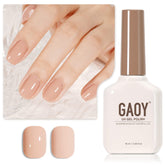 GAOY Nude Gel Polish 1507 bottle shows milky peach shade for easy home manicure.
