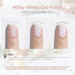 GAOY nude gel swatch showing buildable color for DIY nails.