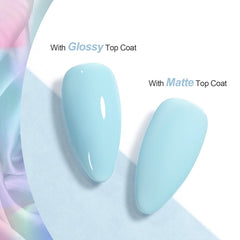 GAOY Pastel Gel Nail Polish blue color swirl shows even coverage.