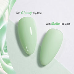 GAOY gel polish brush applying milky green shade smoothly.