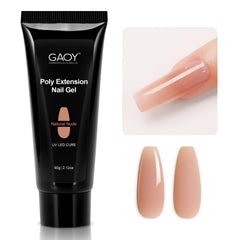 GAOY poly gel 60g bottle for natural nude nails; long-wear manicure.