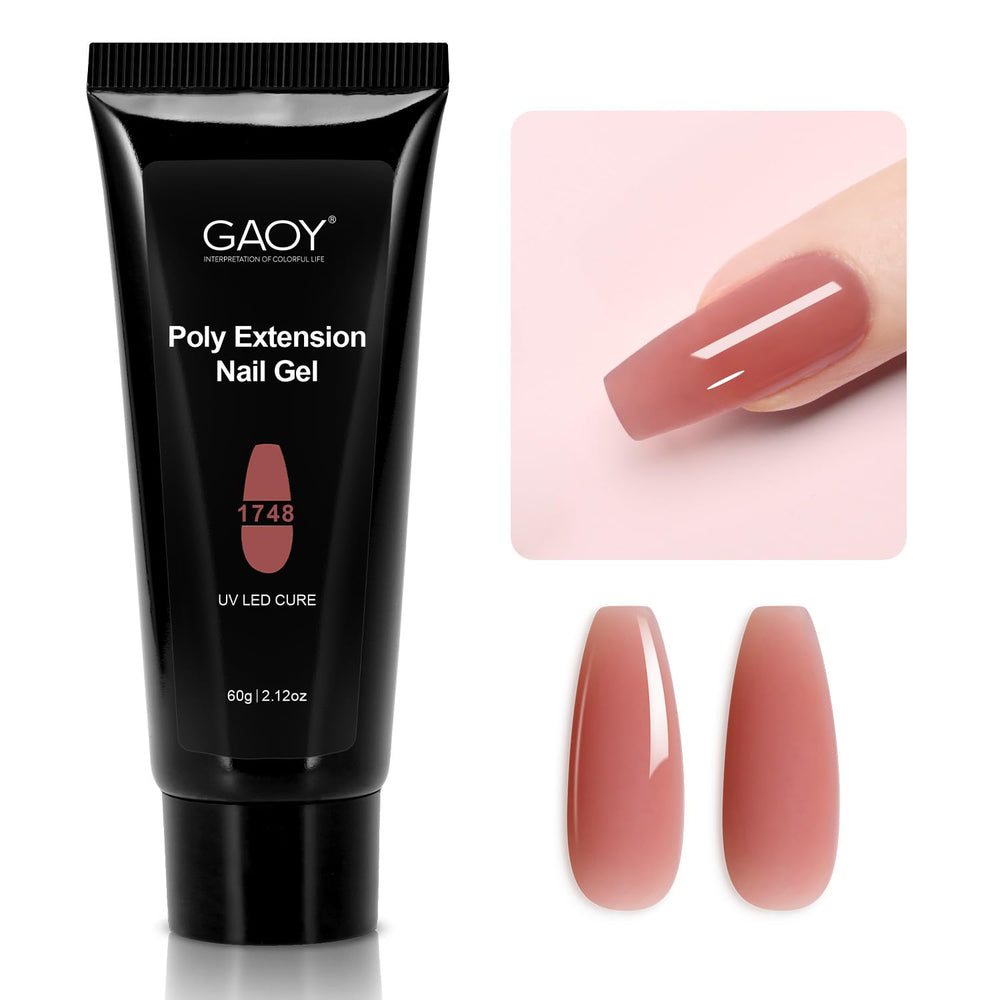 GAOY Poly Gel 60g pink maroon bottle for long-lasting nail extensions