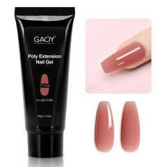 GAOY Poly Gel 60g pink maroon bottle for long-lasting nail extensions
