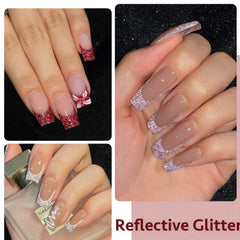 GAOY Reflective Glitter silver holographic nail polish with dazzling finish.