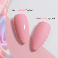 GAOY Rose Pink nail polish close-up for soft candy color in spring-summer looks.
