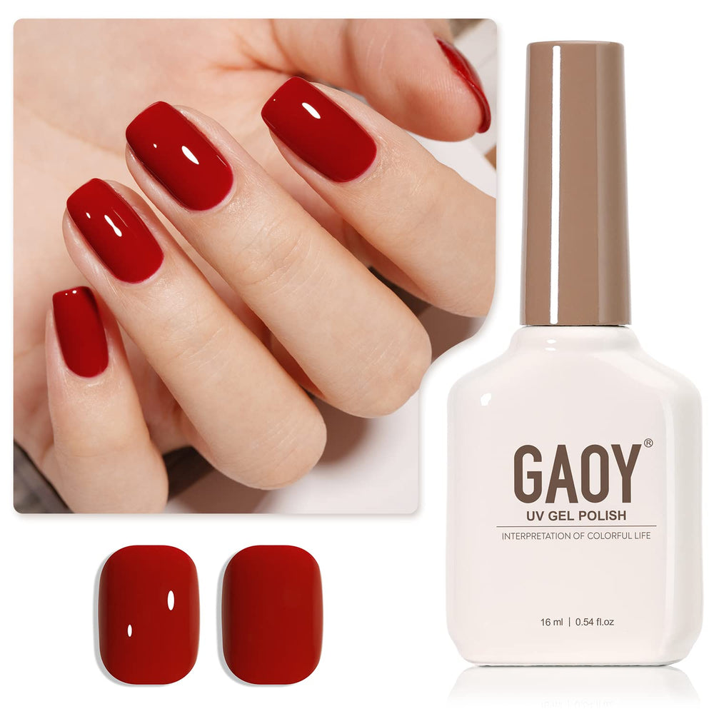 GAOY Ruby Red Gel Nail Polish 1154 bottle close-up for a vibrant home manicure