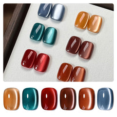 GAOY silk glitter cat eye gel polish set with magnet for salon-style designs