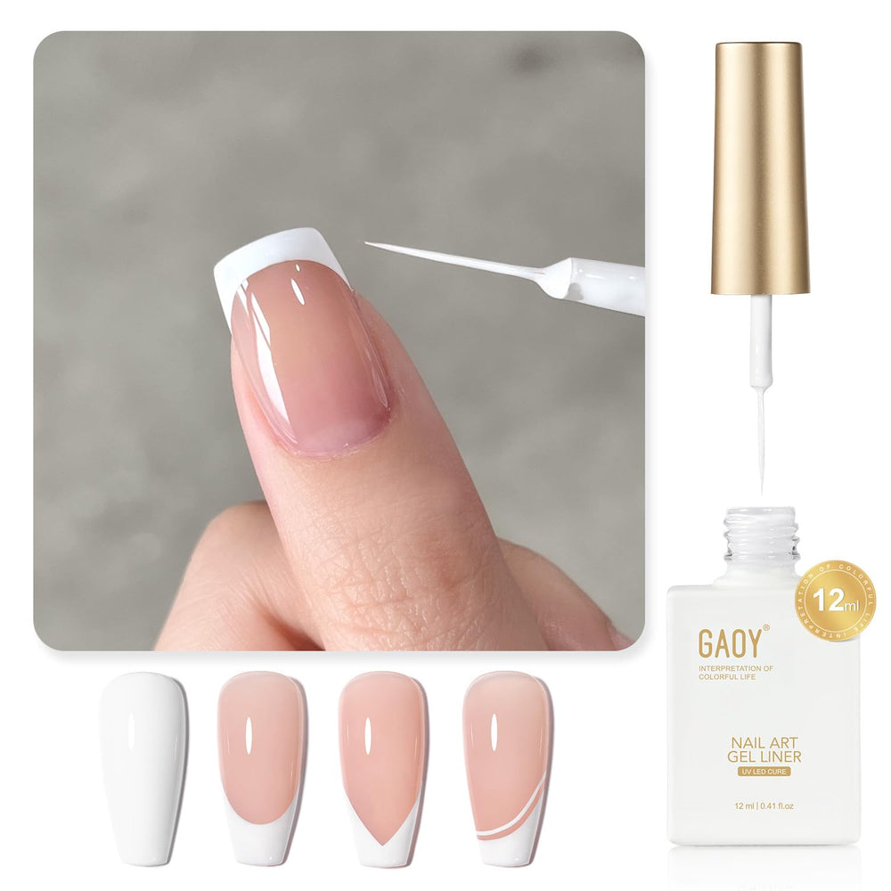 GAOY White Swirl bottle with rich color for easy at-home nail art.