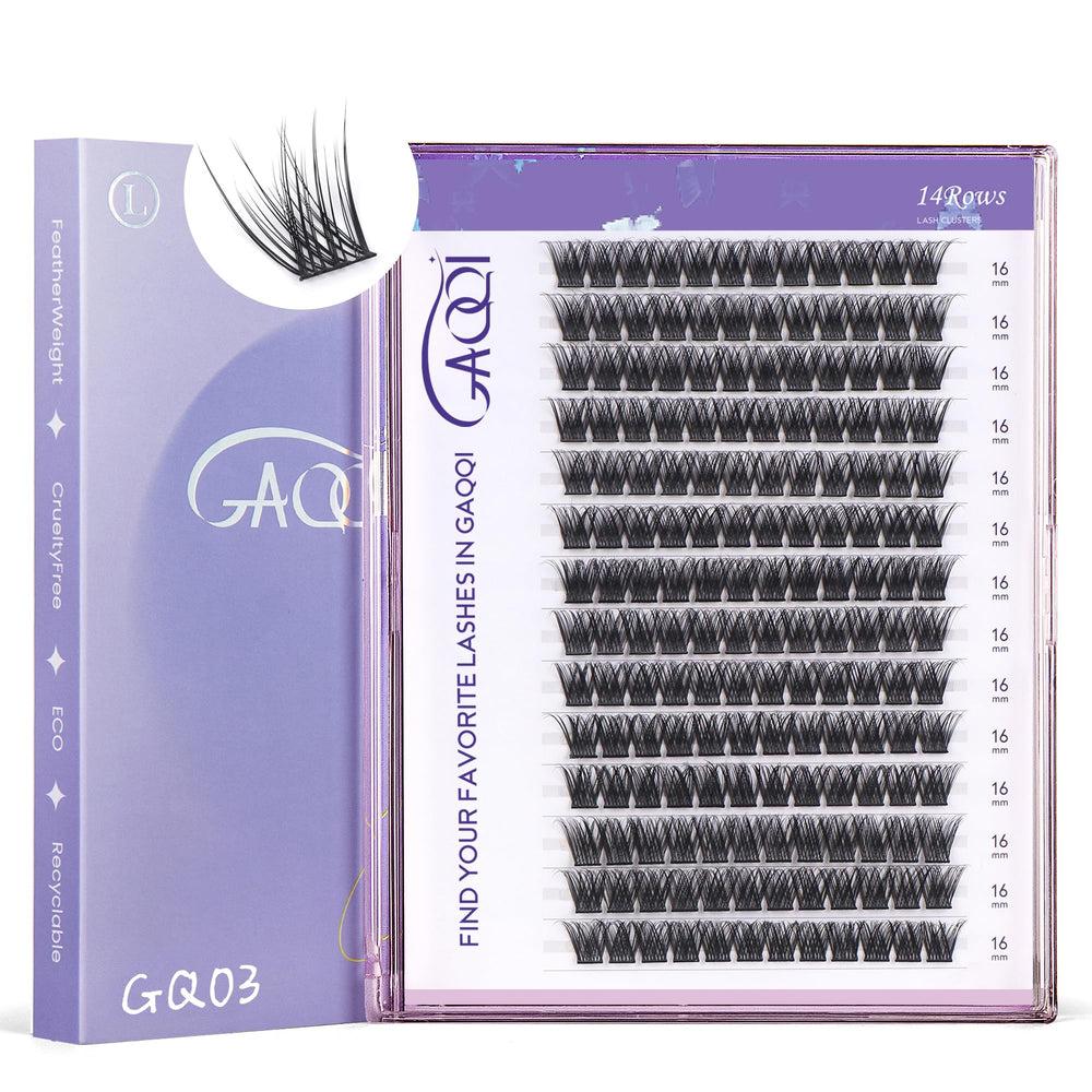 GAQQI GQ03 lash clusters 168pcs pack for natural, customizable eyelash looks.