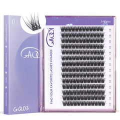 GAQQI GQ03 lash clusters 168pcs pack for natural, customizable eyelash looks.