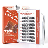 GAQQI self-adhesive lash clusters pre-glued for easy, mess-free application.