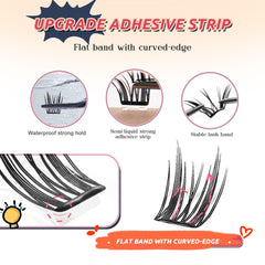 GAQQI wispy cluster lashes 10-14mm for a natural-looking eyelash upgrade.