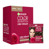 Garnier Color Retouch pack shot featuring six kits for quick root touch-ups.