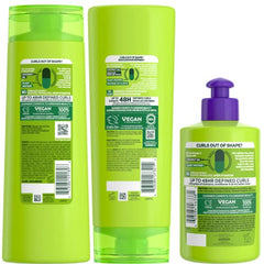 Garnier Fructis Curl Nourish air dry butter cream bottle for frizz-free styling.