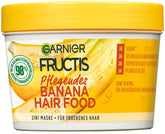 Garnier Fructis Nourishing Banana Hair Food jar shows intensive nourishment for dry hair.