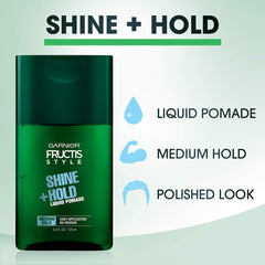 Garnier Fructis Style Shine and Hold liquid pomade hands applying evenly through hair