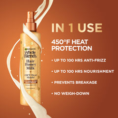 Garnier Honey Milk 450F shield demonstrates high-heat protection in use