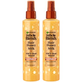 Garnier Whole Blends Honey Milk Heat Protectant Spray bottle front showing packaging and branding