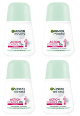 Garnier Mineral Action Control Roll-On for Women 4x50ml bottle—dry feel all day