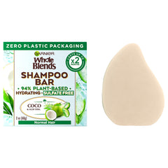 Garnier Whole Blends Hydrating Shampoo Bar Coco & Aloe Vera close-up, hydrating formula for normal hair.