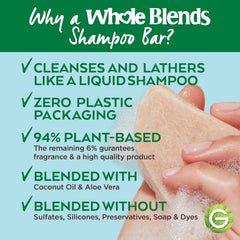 Garnier Whole Blends Hydrating Shampoo Bar foam in hand, ready for cleansing.
