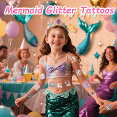 Garsellen Mermaid Glitter Tattoos mermaid-designs perfect for imaginative dress-up crafts