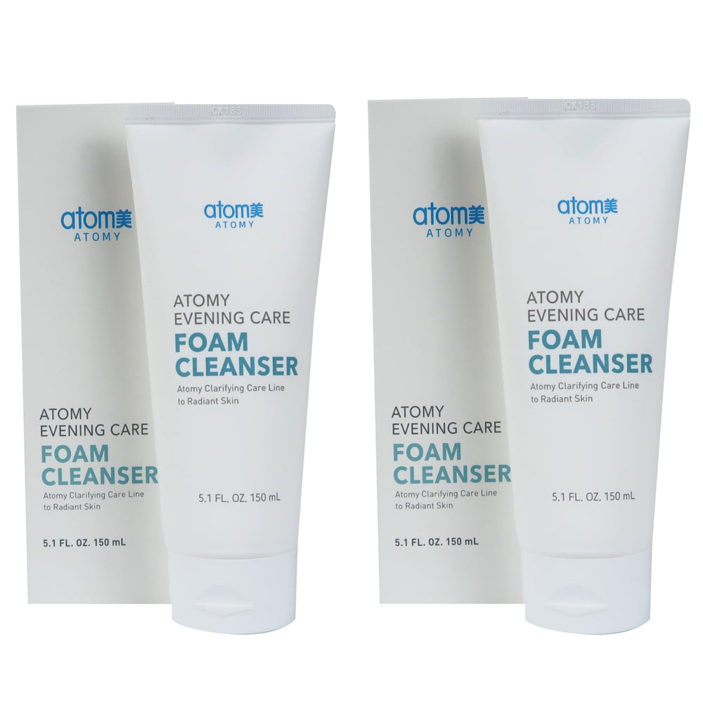 GASHINA STORY A.T.O.M.Y Evening Cleanser pack front with two bottles for routine use