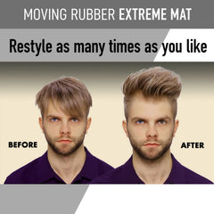 Gatsby Moving Rubber Extreme Matte Wax application shot demonstrates restyling flexibility