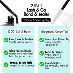 Gazelle Luxury waterproof lash glue with precision applicator sealing clusters in use.