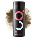 GBG Hair Fibers bottle close-up in light brown for thinning hair
