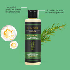 Close-up of Kerarose formula hints rosemary extract for revitalized scalp.