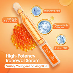 Hand applying GDTLTP Salmon DNA Serum showing lightweight glide